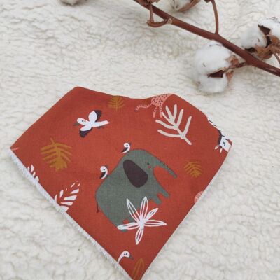 Bavoir bandana Gaspard - éléphant terracotta