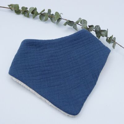 Gaspard bandana bib in organic cotton - Blue