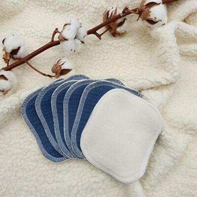 Lou Organic Cotton Wipes - Blue