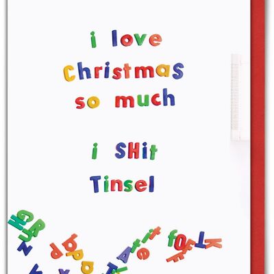 I Shit Tinsel Funny Christmas Card