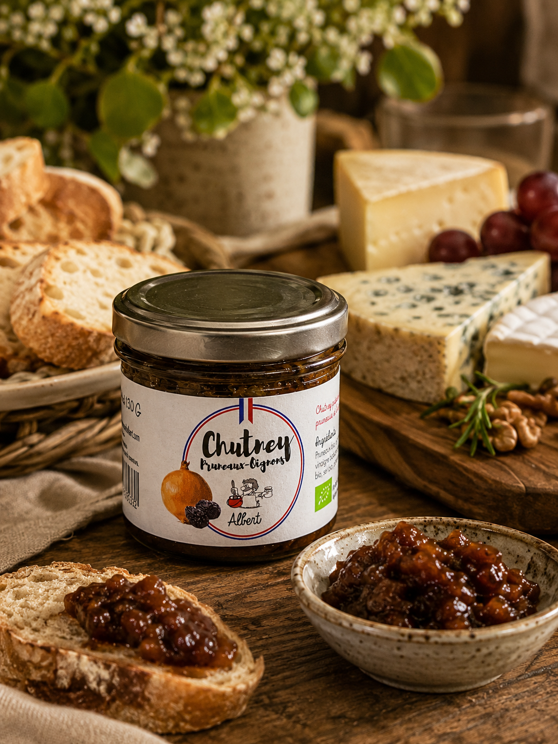 Chutney de cebolla y ciruelas pasas bio