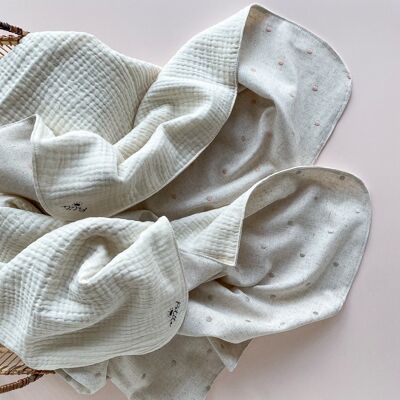 Muslin blanket / linen dots