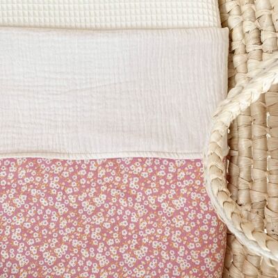 Muslin blanket / floral linen - lilac