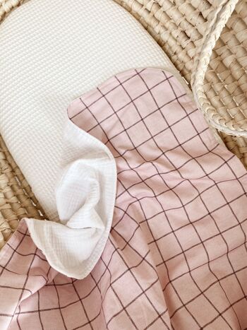 Couverture mousseline / plaid pastel - blush 3