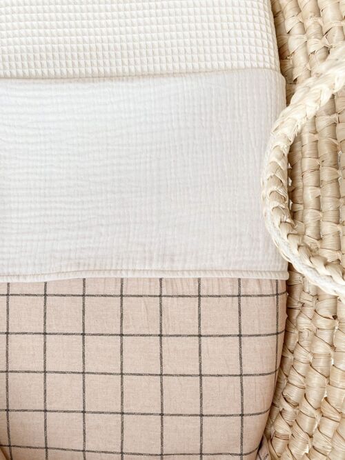 Muslin blanket / pastel plaid - powder