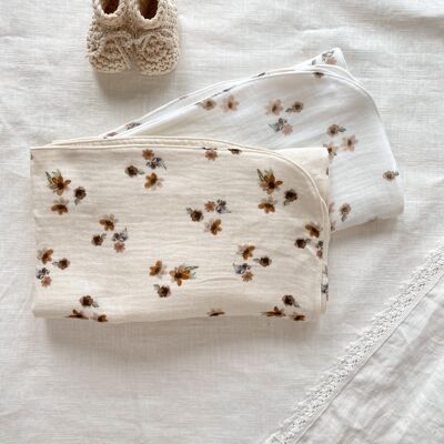 Muslin blanket / vintage floral