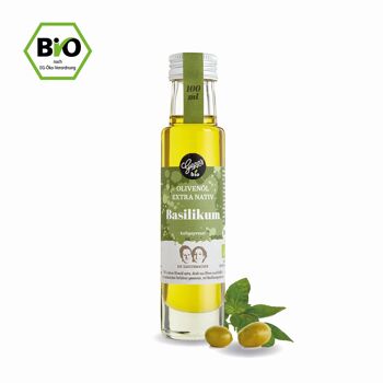 Huile d'olive extra vierge bio Gepp's au basilic, 100ml