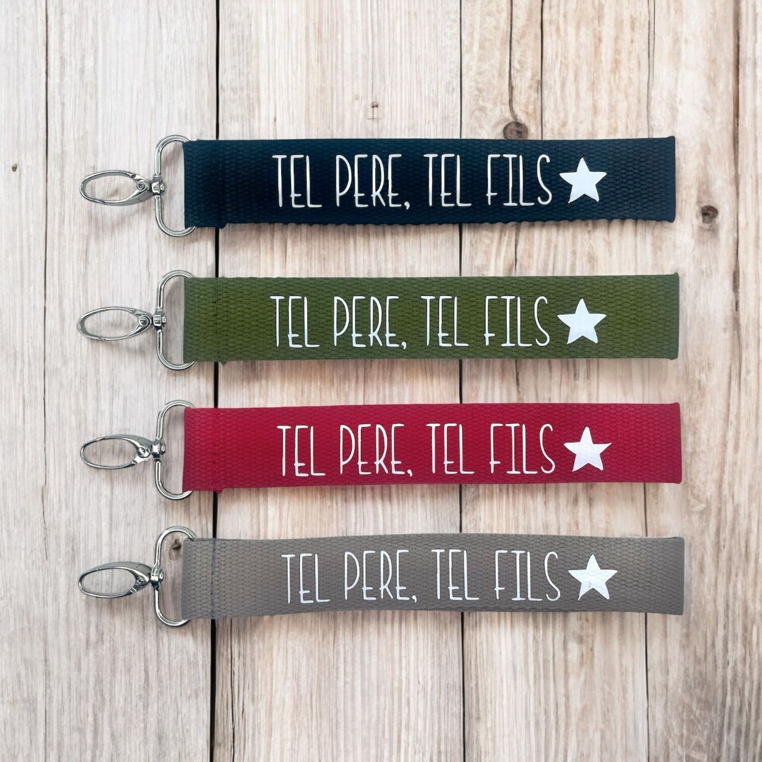 Strap keychain, "Like father, like son"