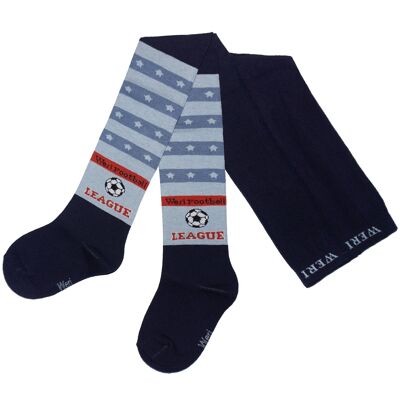 Collant in Cotone per Bambini >>Blu<< Calcio in morbido cotone