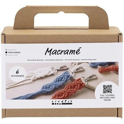 Mini Kit Macramé fai da te - Portachiavi - 6 pz