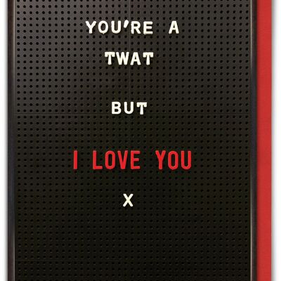 You're A Twat Rude Funny Valentines Card