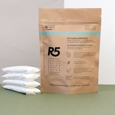 R5 Cura Lavatrice - Additivo per la pulizia e la cura della lavatrice con l'ausilio di microrganismi effettivi selezionati -Made in Italy