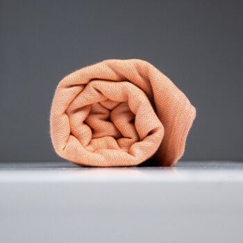 Foulard 100% coton biologique Jacquard orange 4