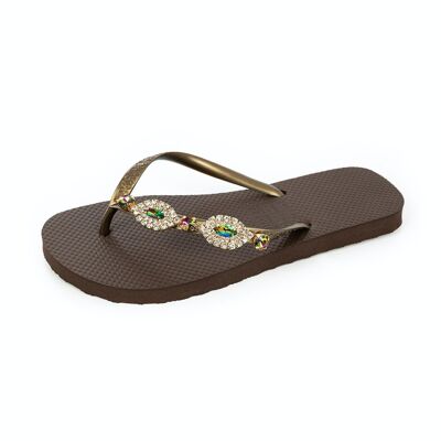 Chanclas Carlina marron multicolore