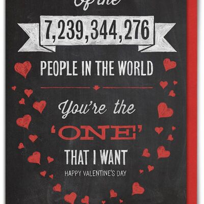 You're The One That I Want Funny Valentines Card