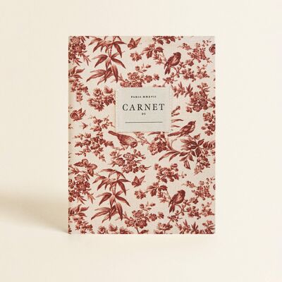 Papeterie - Carnet couverture tissu - Paradis Vermeil