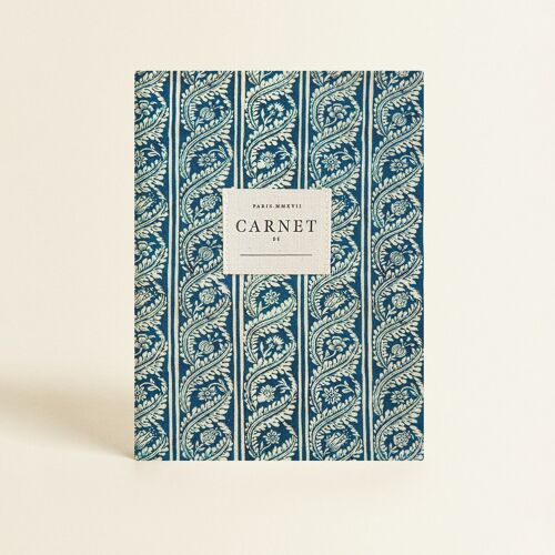 Papeterie - Carnet couverture tissu - Bleu Royal