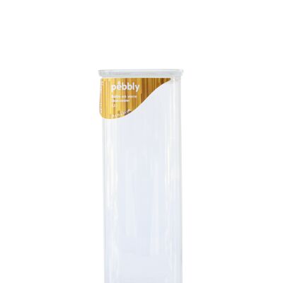 Tall square glass/glass storage box - 2200 ml