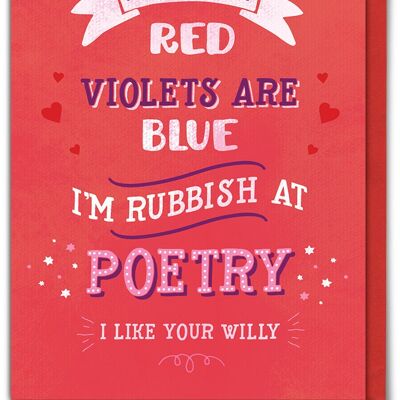 Rubbish At Poetry Funny Valentines Card