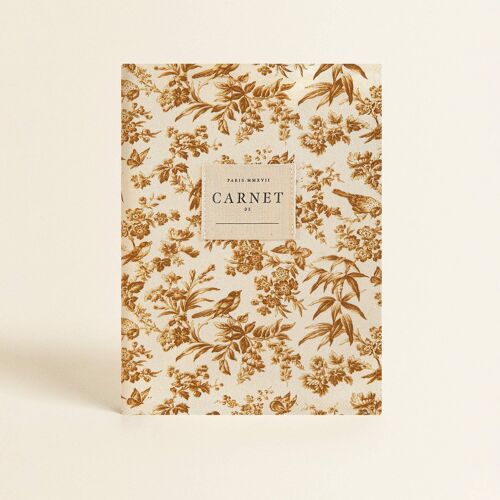 Papeterie - Carnet couverture tissu - Paradis Doré