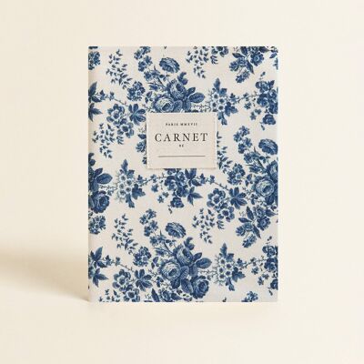 Schreibwaren – Notizbuch mit Stoffeinband – Blaue Blume