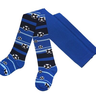 Cotton Tights for Children soft cotton >>Royal Blue<< Football Balls