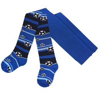 Collants en coton pour enfants en coton doux >>Bleu Royal<< Ballons de Football 1