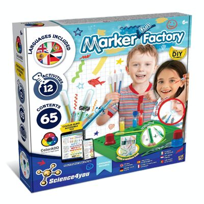 Science4you Marker Factory for Kids - Fabriquez vos propres marqueurs lavables pour les enfants, 12 activités + 65 contenus, jouets et jeux Stem, arts et artisanat pour les enfants de 6 ans et plus, cadeaux pour garçons et filles de 6 ans et plus