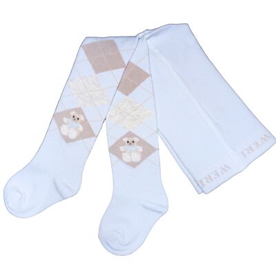 Collants bébé >> Ours<< bleu clair