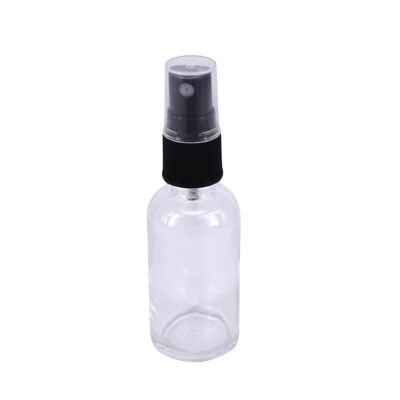 Bottiglie di vetro trasparente da 30 ml di Nutley con coperchi contagocce neri - 100