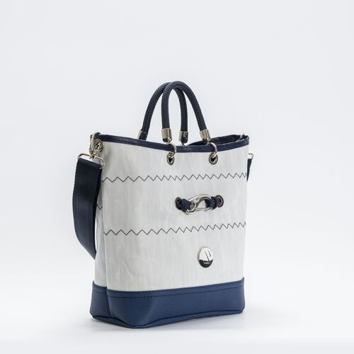 Borsa In Vela Riciclata Con Moschettone - Maiorca - Blue