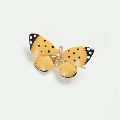 Broche papillon en émail Fable - Boîte à suspendre jaune