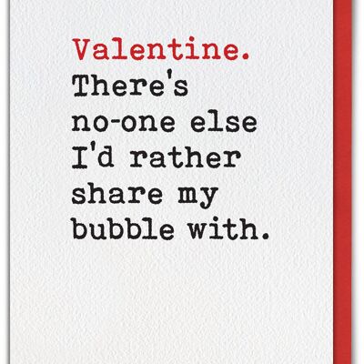 Valentine Bubble Funny Valentines Card