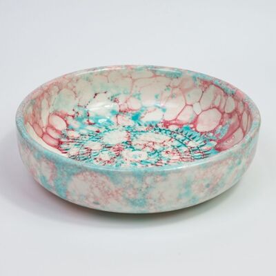 Piatto in ceramica grattugia verdure e formaggio / Bianco rosa OLIMPIA