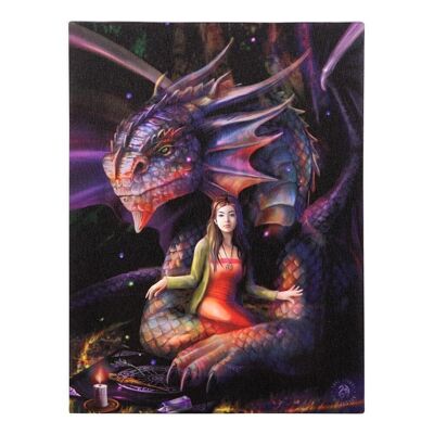 19 x 25 cm große „Spirit Dragon“-Leinwandtafel von Anne Stokes