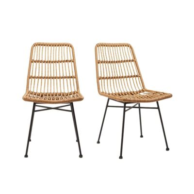 Rattan Wicker Dining Chairs - Woven rope