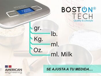 BALANCE DE CUISINE NUMÉRIQUE POUR LA NOURRITURE. BALANCE À BIJOUX, ÉCRAN LCD, ACIER INOXYDABLE ÉTANCHE, FONCTION TARE, PILES INCLUSES, CAPACITÉ 5 KG/ MODÈLE HK 105 RECETTES À TÉLÉCHARGER 2