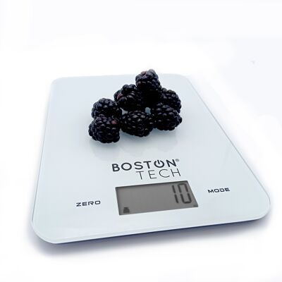 DIGITAL KITCHEN SCALE PRECISION SCALE FOR FOOD, BACKLIGHTED LCD SCREEN, 8KG CAPACITY, TARE AND ZERO FUNCTION, AUTO SHUT OFF, INCLUDES BATTERIES, MODEL HK 112, DOWNLOADABLE RECIPES.