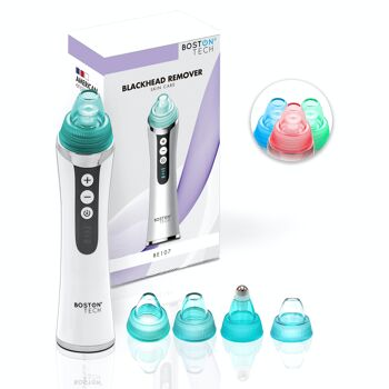 PORES NETTOYANT POUR LE VISAGE ÉLIMINATEUR DE POINTS NOIRS DERNIÈRE TECHNOLOGIE ASPIRATEUR D'IMPURETÉ 4 TÊTES INTERCHANGEABLES, 3 NIVEAUX DE PUISSANCE. CHARGEUR USB. TECHNOLOGIE DE BEAUTÉ LUMINO MODÈLE BE107 1