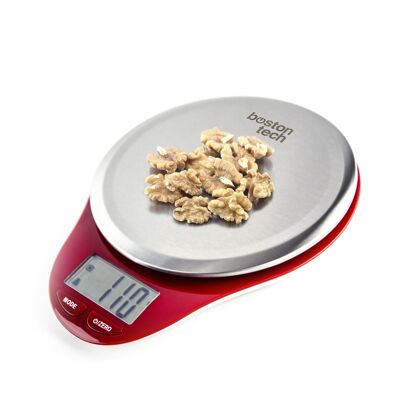 HIGH PRECISION DIGITAL KITCHEN SCALE 1 G LCD SCREEN, WATERPROOF ANTI-FINGERPRINT SURFACE, TARE AUTO-OFF FUNCTION STAINLESS STEEL, BATTERY INCLUDED CAPACITY 5 KG HK109S DOWNLOADABLE RECIPES