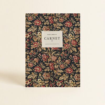 Papeterie - Carnet couverture tissu - Belle de Nuit