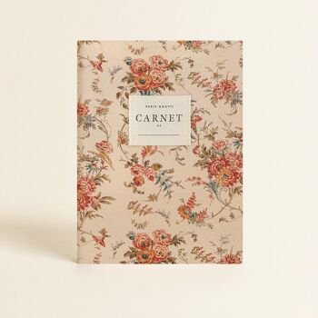 Papeterie - Carnet couverture tissu - Bouquet Andalou 1