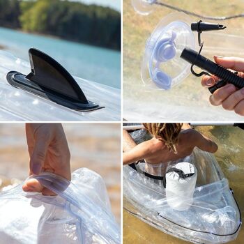 Kayak gonflable transparent avec accessoires Paros InnovaGoods 312 cm 2 places 2