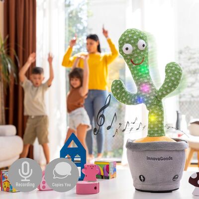 Cactus Dansant Parlant avec Musique et LED Multicolore Pinxi InnovaGoods