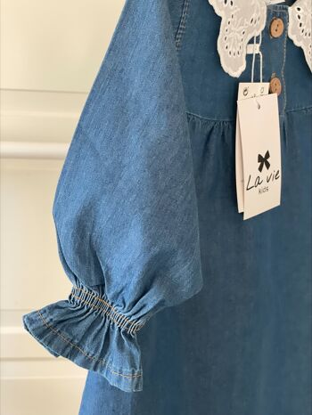 Robe bébé enfant avec col brodé filles 4