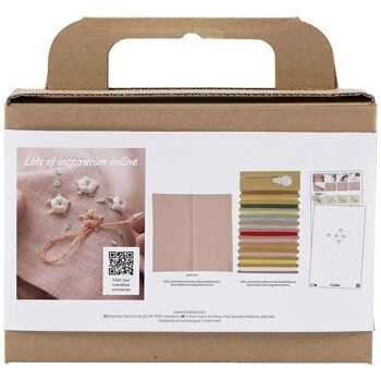 Mini Kit DIY Broderie - Serviettes en tissu - Vieux Rose 4