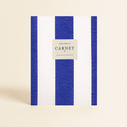 Papeterie - Carnet couverture tissu - Bleu Ocean