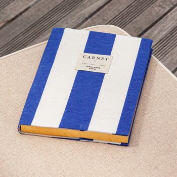 Papeterie - Carnet couverture tissu - Bleu Ocean 2