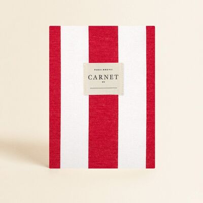 Papeterie - Carnet couverture tissu - Rouge Soleil