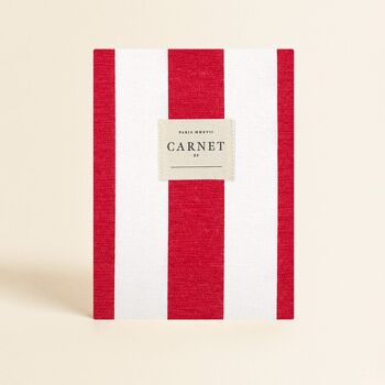 Papeterie - Carnet couverture tissu - Rouge Soleil 1